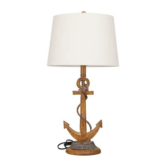 Brown Polystone Table Lamp Set of 2 13", 26"